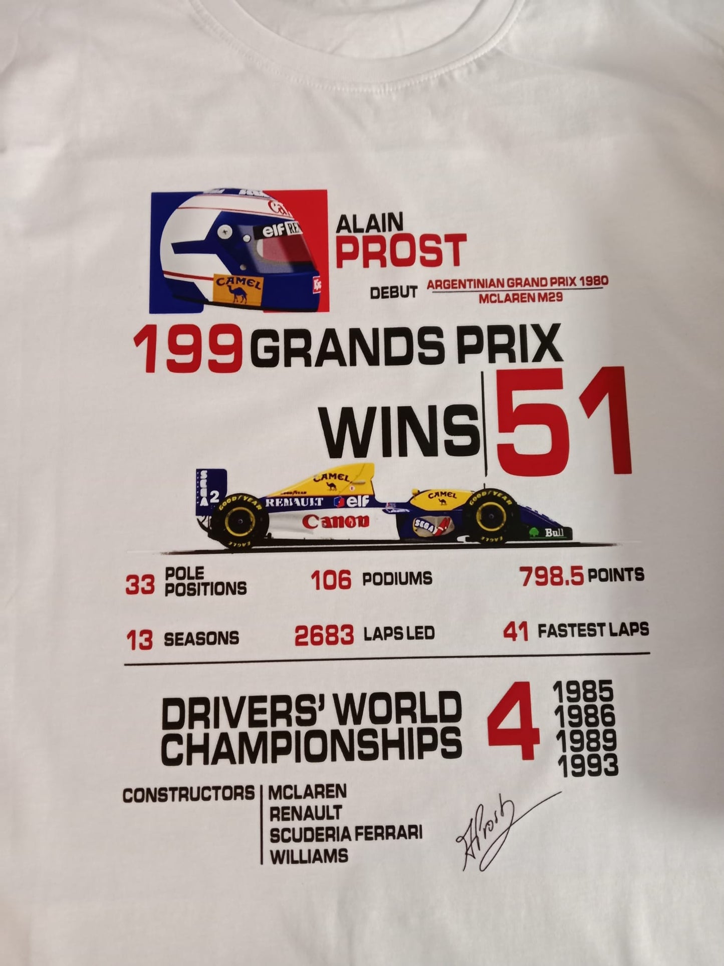 Camiseta F1 Alain Prost
