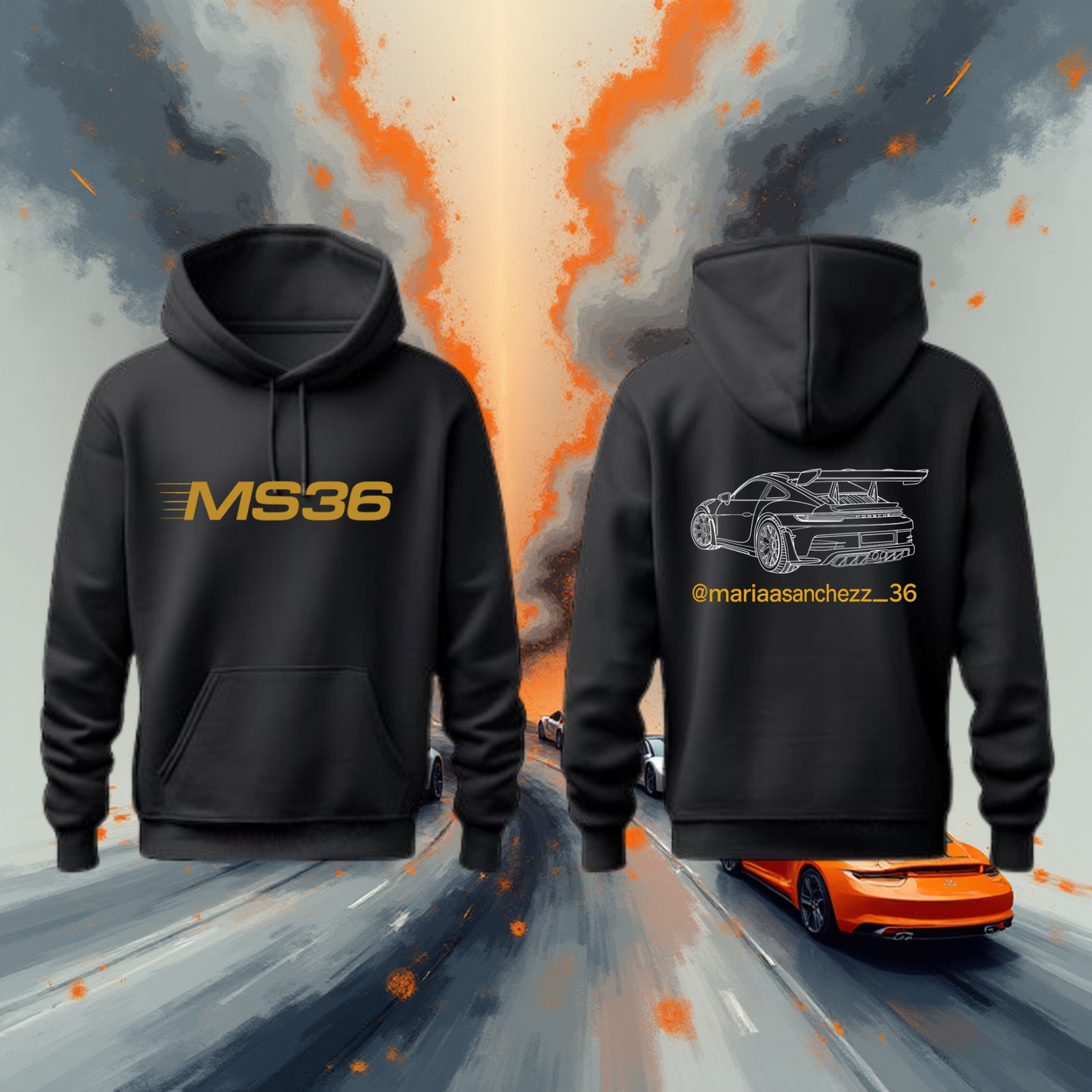 Sudadera Porsche GT3  Sketch María Sánchez MS36 - Turbo Zone F1