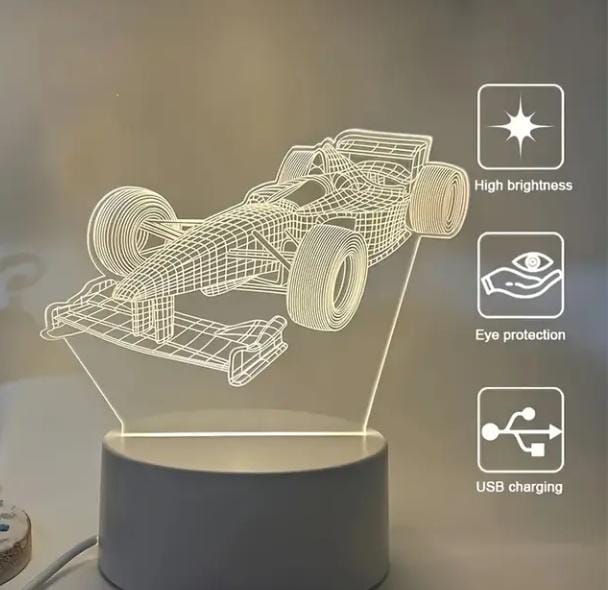 Lámpara de ilusión 3d  Formula1 - F1 Coche carreras